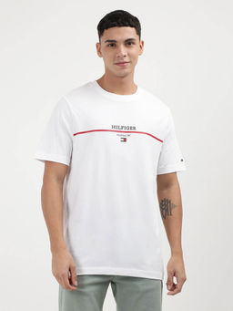 Tommy Hilfiger - White Crew Neck Printed T-Shirt