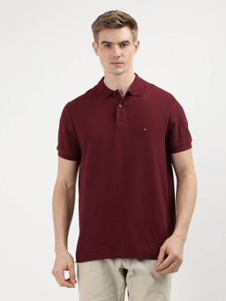Tommy Hilfiger - Purple Collar Neck Solid Polo T-Shirt