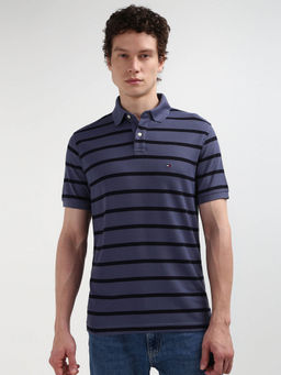 Tommy Hilfiger - Blue Collar Neck Stripes Polo T-Shirt