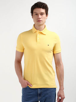 Tommy Hilfiger - Yellow Collar Neck Solid Polo T-Shirt