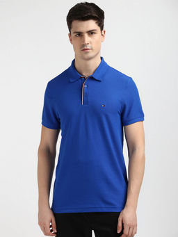 Tommy Hilfiger - Blue Collar Neck Solid Polo T-Shirt