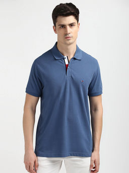 Tommy Hilfiger - Blue Collar Neck Solid Polo T-Shirt