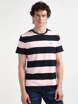 Tommy Hilfiger - Pink Crew Neck Stripes T-Shirt