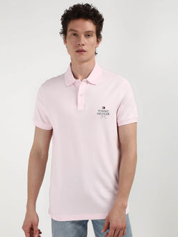 Tommy Hilfiger - Pink Collar Neck Solid Polo T-Shirt