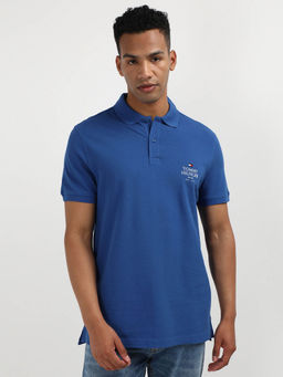 Tommy Hilfiger - Blue Collar Neck Solid Polo T-Shirt