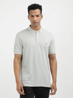 Tommy Hilfiger - Grey Collar Neck Solid Polo T-Shirt