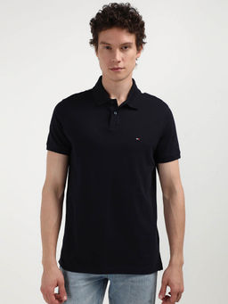 Tommy Hilfiger - Navy Blue Collar Neck Colorblock Polo T-Shirt