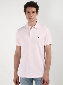 Tommy Hilfiger - Pink Collar Neck Solid Polo T-Shirt
