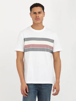 Tommy Hilfiger - White Crew Neck Stripes T-Shirt