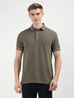 Tommy Hilfiger - Green Collar Neck Solid Polo T-Shirt