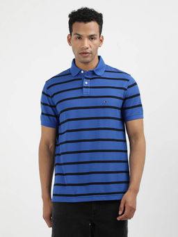 Tommy Hilfiger - Blue Collar Neck Stripes Polo T-Shirt