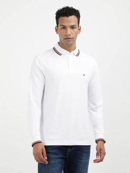 Tommy Hilfiger - White Collar Neck Solid Polo T-Shirt