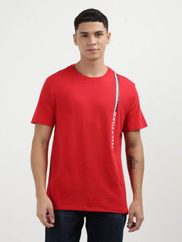 Tommy Hilfiger - Red Crew Neck Printed T-Shirt