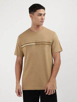 Tommy Hilfiger - Beige Round Neck Colorblock T-Shirt
