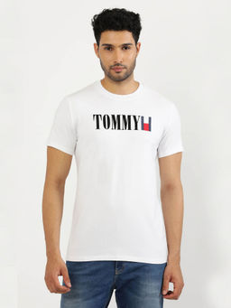 Tommy Hilfiger - White Round Neck Printed T-Shirt