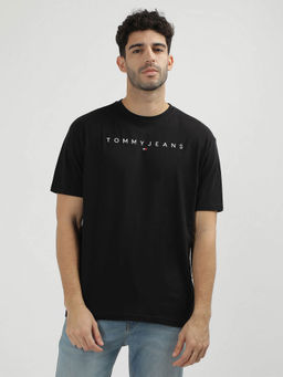 Tommy Hilfiger - Black Round Neck Solid T-Shirt