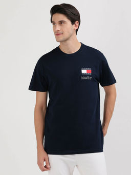 Tommy Hilfiger - Navy Blue Round Neck Printed T-Shirt
