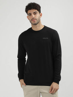 Tommy Hilfiger - Black Round Neck Solid T-Shirt