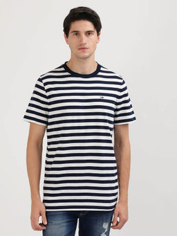 Tommy Hilfiger - Blue Round Neck Stripes T-Shirt