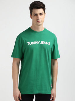 Tommy Hilfiger - Green Round Neck Typography T-Shirt