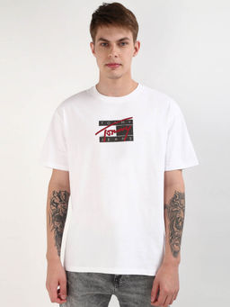 Tommy Hilfiger - White Round Neck Printed T-Shirt