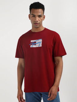 Tommy Hilfiger - Red Round Neck Printed T-Shirt