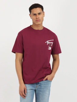 Tommy Hilfiger - Purple Round Neck Typography T-Shirt