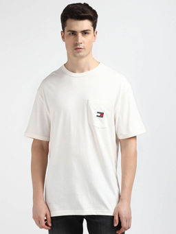 Tommy Hilfiger - White Round Neck Solid T-Shirt