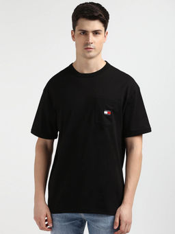 Tommy Hilfiger - Black Round Neck Solid T-Shirt