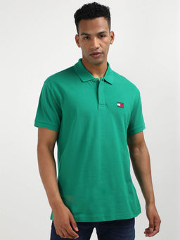 Tommy Hilfiger - Green Round Neck Solid Polo T-Shirt