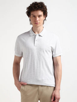 Tommy Hilfiger - Grey Round Neck Self Design T-Shirt