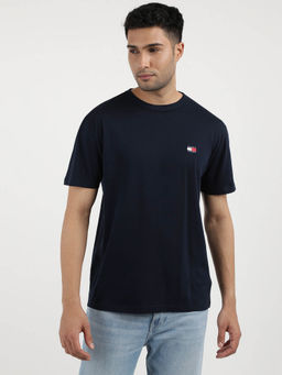 Tommy Hilfiger - Navy Blue Round Neck Solid T-Shirt