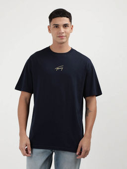 Tommy Hilfiger - Navy Blue Round Neck Solid T-Shirt