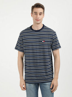 Tommy Hilfiger - Blue Round Neck Stripes T-Shirt