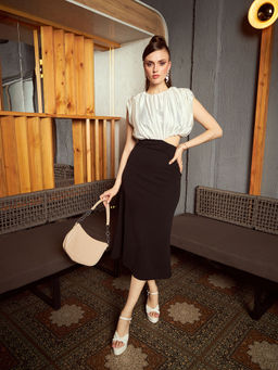 KASSUALLY - Waist Cut Midi Dress