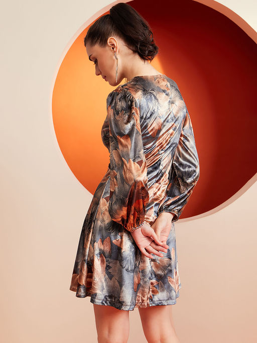 chinese dress ladies A-line Party Dress - Square Neck Solid Dress
