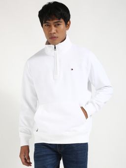 Tommy Hilfiger - Men's Solid White Color Bomber Jacket