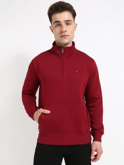 Tommy Hilfiger - Men's Solid Red Color Bomber Jacket