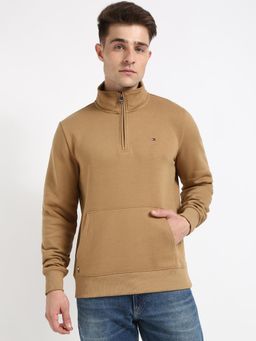 Tommy Hilfiger - Men's Solid Beige Color Bomber Jacket