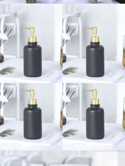 USHA SHRIRAM - Set of 4 400ml Soap Dispenser Bottle-Black