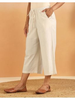Fabindia - Off White Cotton Linen Culottes