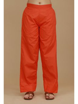 Tjori - Solid Orange Cotton Pant