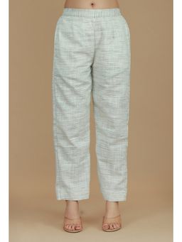 Tjori - Light Grey Cotton Textured Khadi Pant