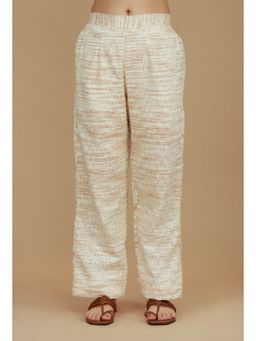 Tjori - Off-White Khadi Textured Pant