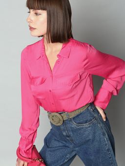 VERO MODA - Pink Plain Coloured Shirt