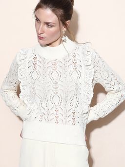 VERO MODA - Off-white High Neck Knitted Pullover