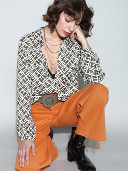 VERO MODA - White Abstract Print Top