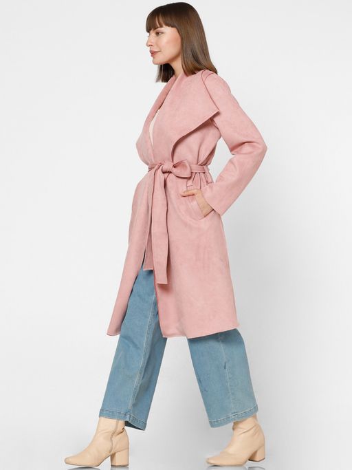 Pink Suede Duster Jacket River Island Pink Suedette Jacket Girls - Main Image