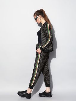 VERO MODA - Black Mid Rise Printed Joggers