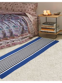Saral Home - Soft Cotton Multi Purpose Runner-Blue-45X180 Cm